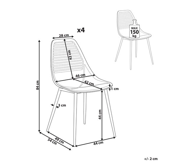 Beliani Silla de comedor MONTELLO Beige