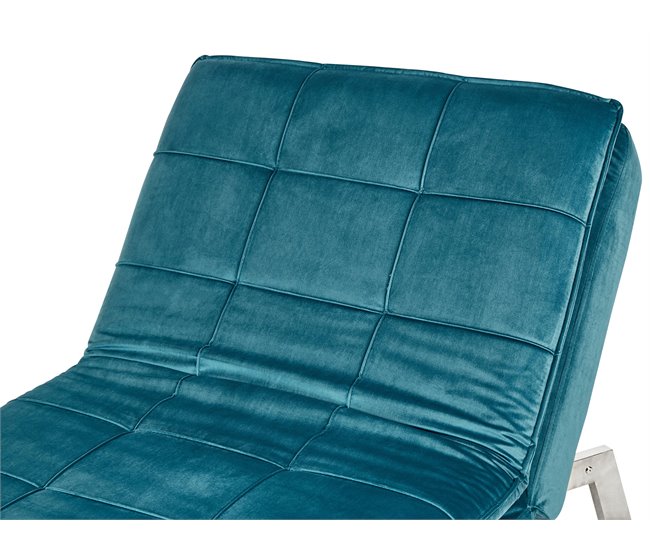 Beliani Chaise longue Terciopelo LOIRET Azul/ Verde