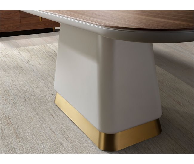ANGEL CERDA Mesa comedor rectangular y madera Beige