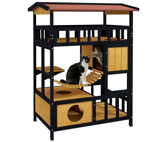 Caseta para Gatos Pino, Madera de Abeto Madera