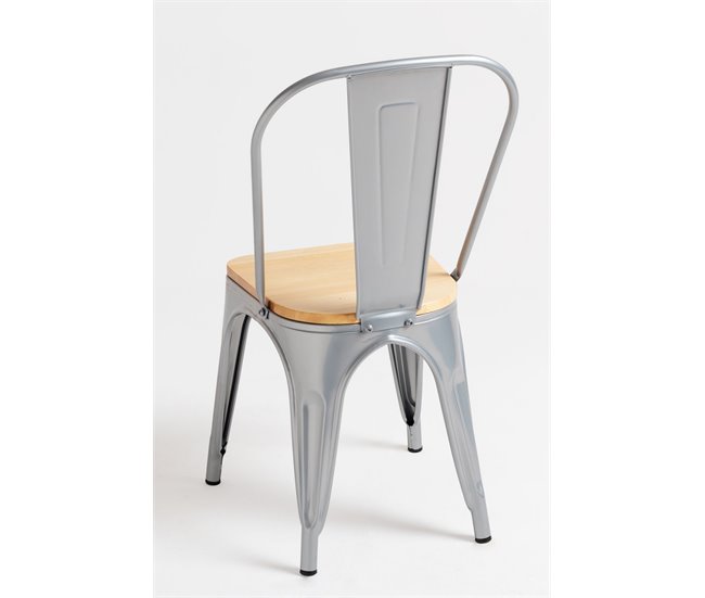 Pack 4 Sillas Torix Madera Natural Gris