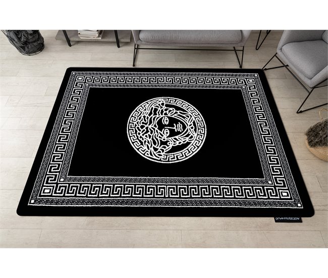 Alfombra HAMPTON Medusa medusa griego 160x220 Negro