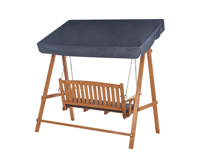 Beliani Columpio FIBBIALLA Gris/ Madera