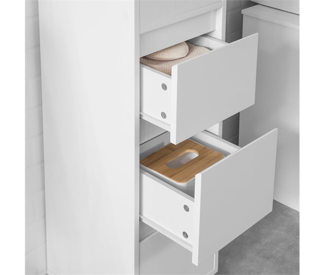 Armario Auxiliar Baño con 3 cajones BZR29-W SoBuy Blanco