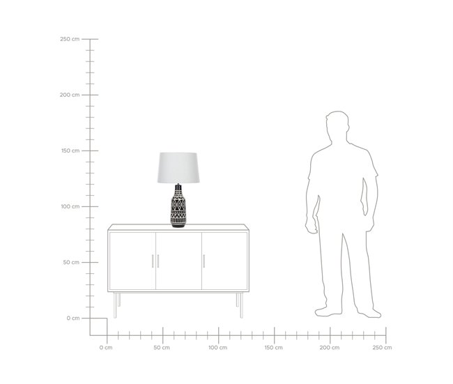 Beliani Lámpara de mesa SHEBELLE Blanco/ Beige