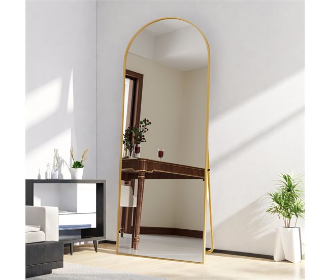 Espejo de suelo, de pared, inclinable, para salón 60x165 Dorado