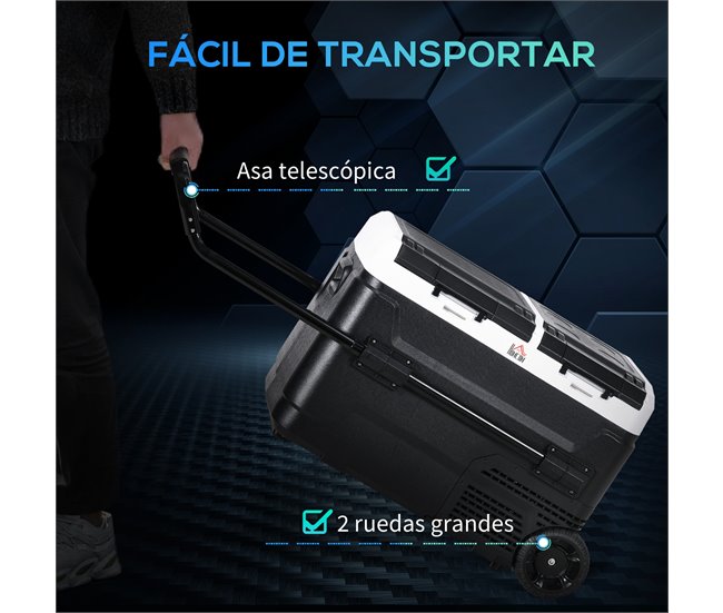 Nevera de Compresor PP, ABS HOMCOM Negro