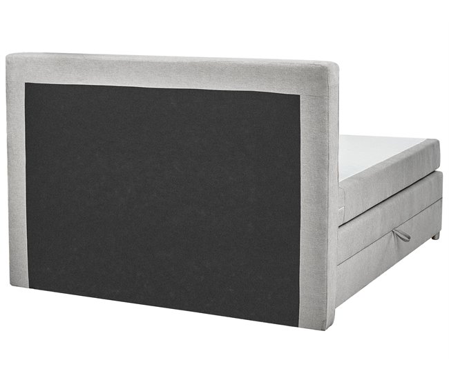Beliani Cama continental Poliéster MINISTER 168x209 Gris Claro