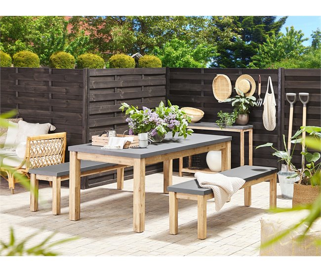 Beliani Conjunto de comedor OSTUNI Gris