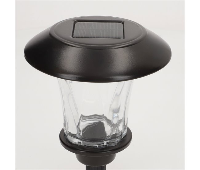 Aktive Set de 2 balizas solares LED 6 lúmenes con estaca Negro