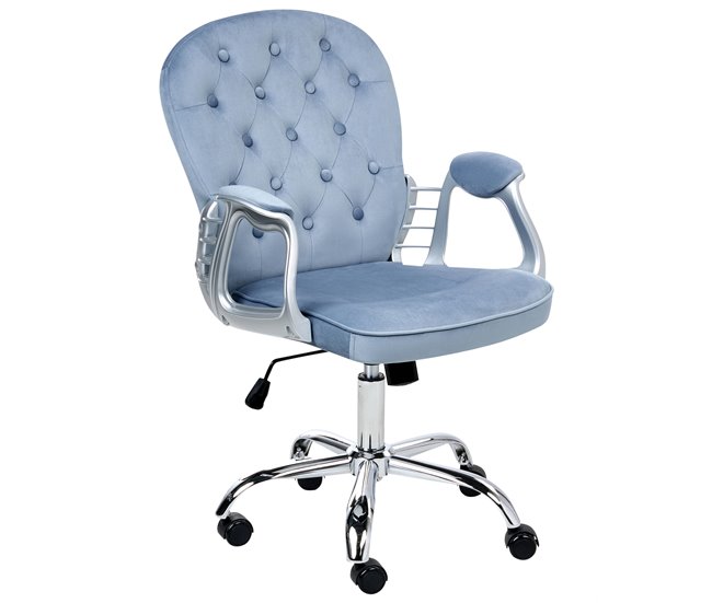 Beliani Silla de oficina PRINCESS Azul Claro