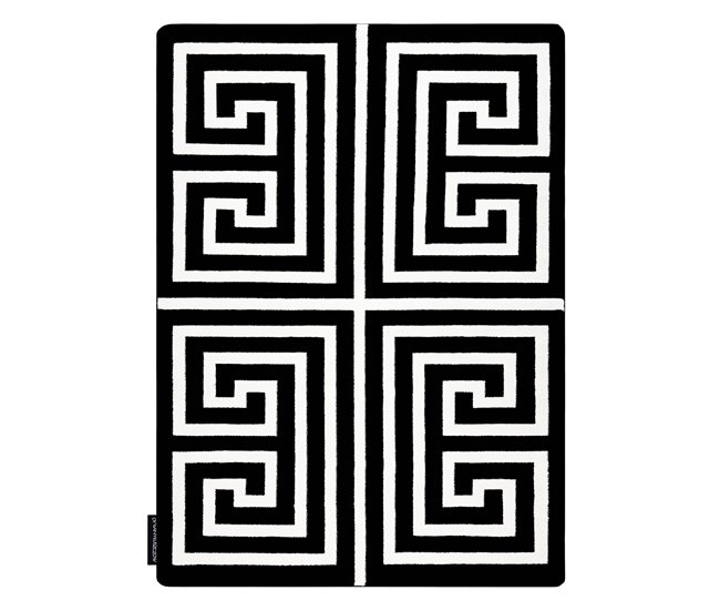 Alfombra HAMPTON Rich griego 200x290 Negro