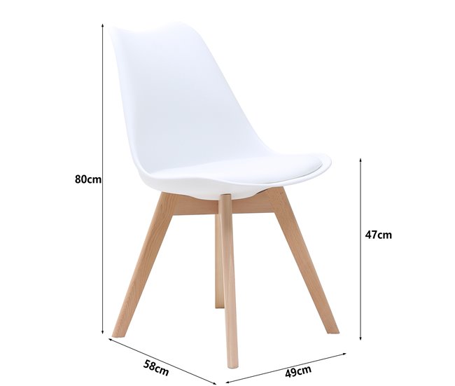 Pack de 4 sillas de cocina YESSI  Blanco