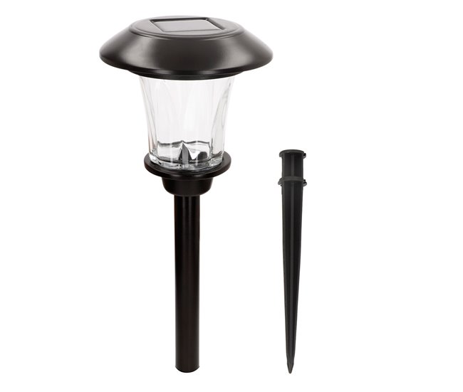 Aktive Set de 2 balizas solares LED 6 lúmenes con estaca Negro