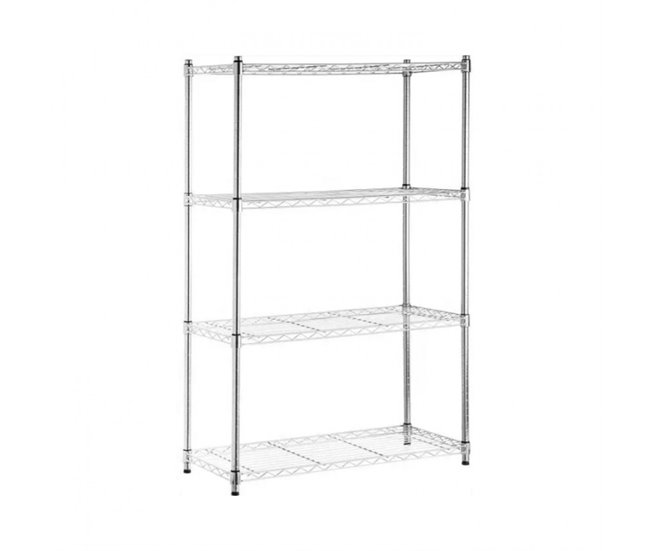 Estantería Metálica con 4 Baldas Ajustables Thinia Home Plateado