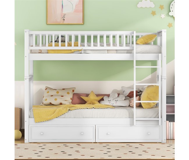 Camas literas 205x95 Blanco