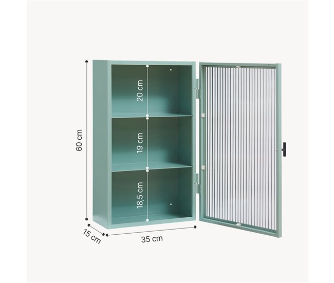 Armario de pared Zundert puerta de vidrio [en.casa] 35 Blanco