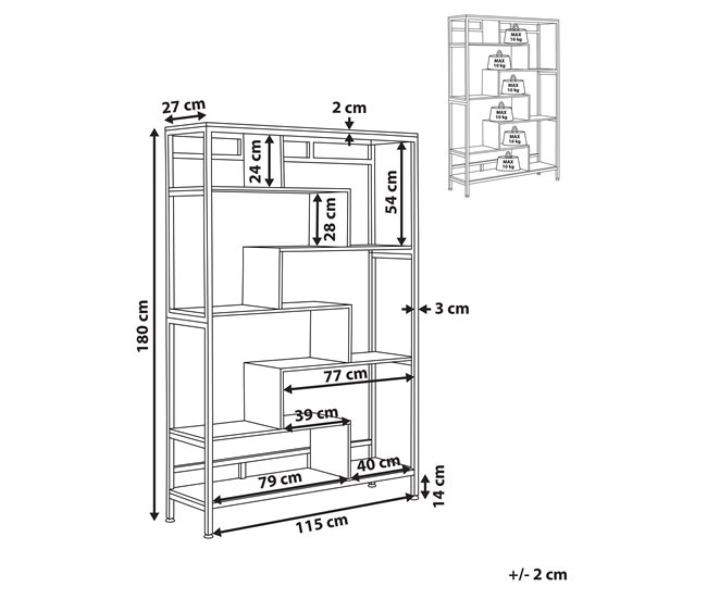 Beliani Librería DAVEN Madera Oscura