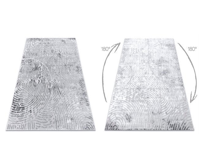 Alfombra MEFE moderna 8725 Huella dactilar Structural 140x190 Gris