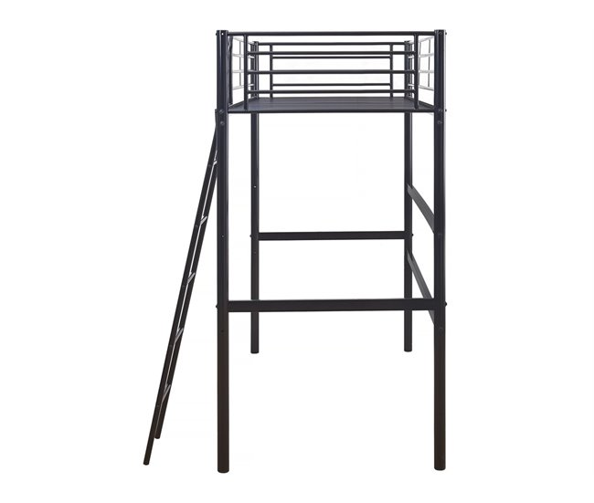Cama alta de metal "Alora" 97x200 Negro