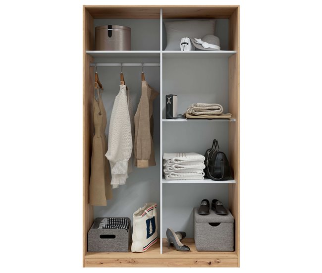 Armario Enzo 2 puertas correderas Madera Clara