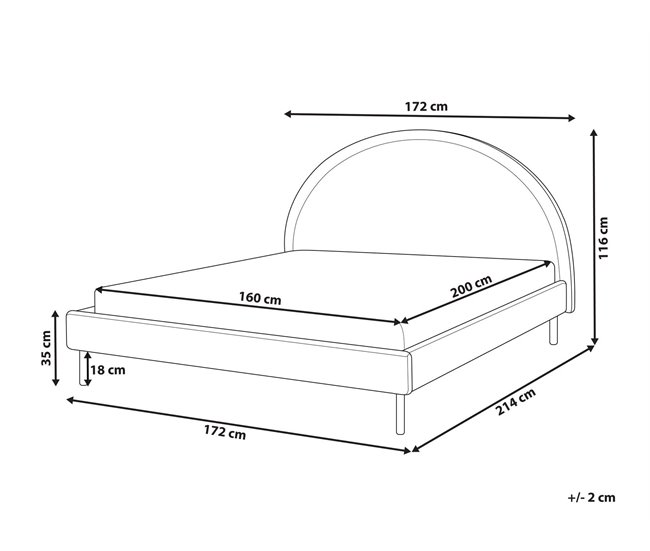 Beliani Cama Bouclé MARGUT 172x214 Beige