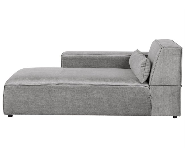 Beliani Chaise longue derecho Poliéster HELLNAR Gris