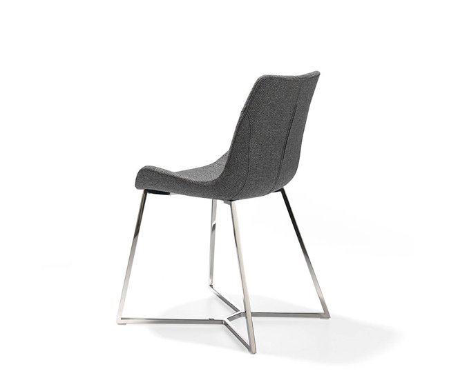 ANGEL CERDA Silla comedor tapizada tela gris Gris