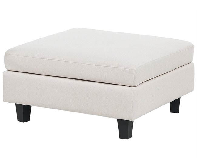 Beliani Sofá esquinero con reposapiés Poliéster UNSTAD Beige