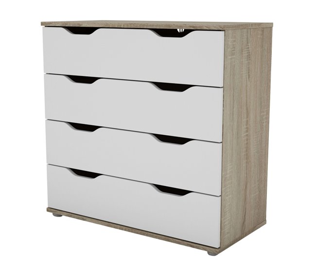 Cómoda con 4 Cajones Roble Sonoma Multicolor