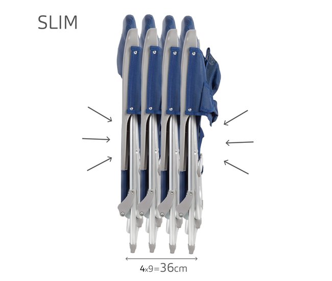Aktive Pack 2 sillas de playa multiposición Slim Azul