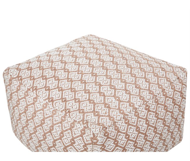 Beliani Puf SHORAN Blanco/ Beige