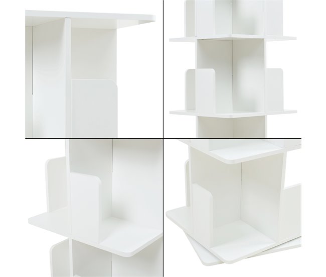 Estantería giratoria Talöpintaa de 4 niveles MDF [en.casa] 40 Blanco