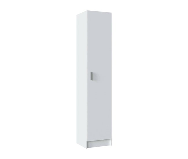 Armario multiusos 1 puerta efecto madera 37 Blanco