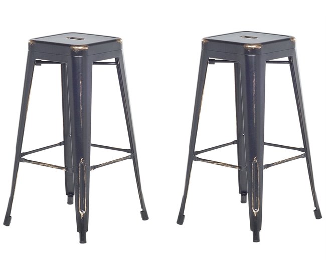 Beliani Silla de bar CABRILLO Negro