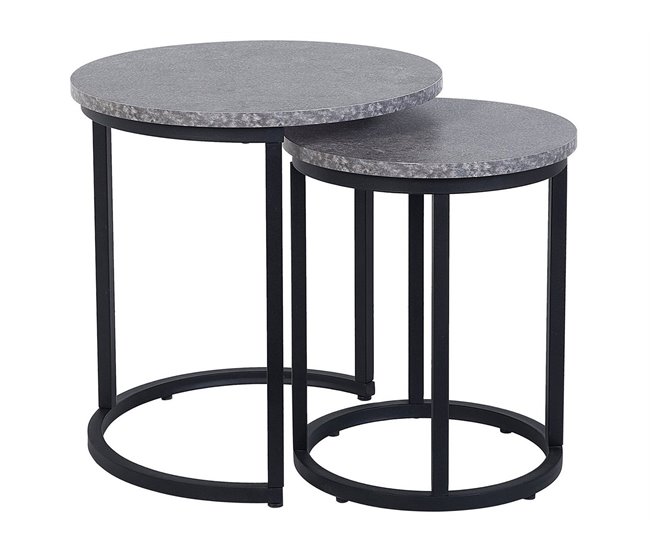 Beliani Conjunto de mesas DENNY 48x48 Negro