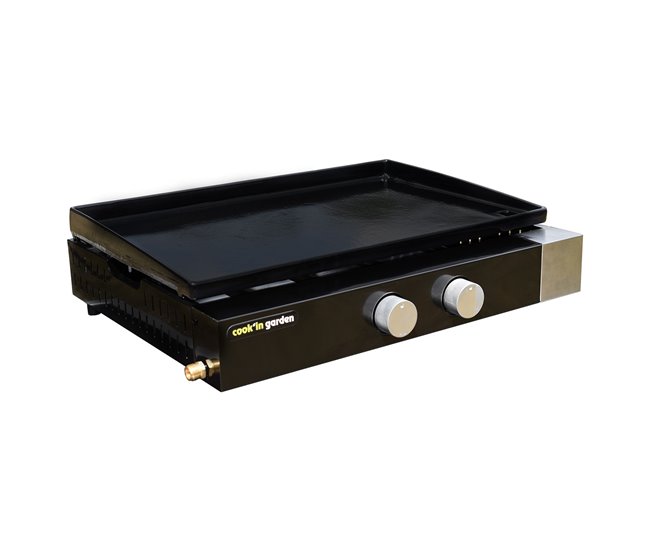 Cook'in Garden - Plancha de gas FINESTA 2B - 2 quemadores 5kW Negro