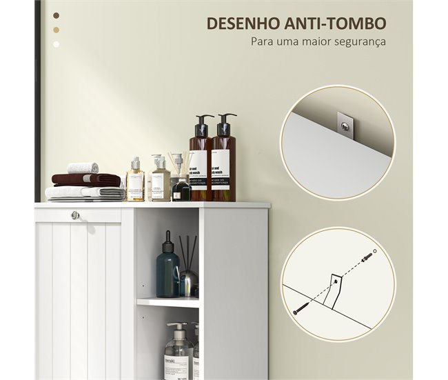 Armario de Baño MDF HOMCOM, hogar - baño Blanco