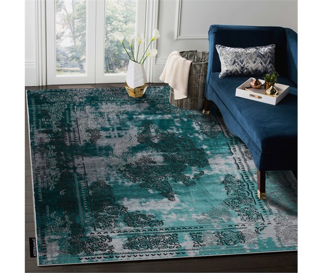 Alfombra DE LUXE moderna 6827 Abstracción, vintage - Structural 160x220 Verde
