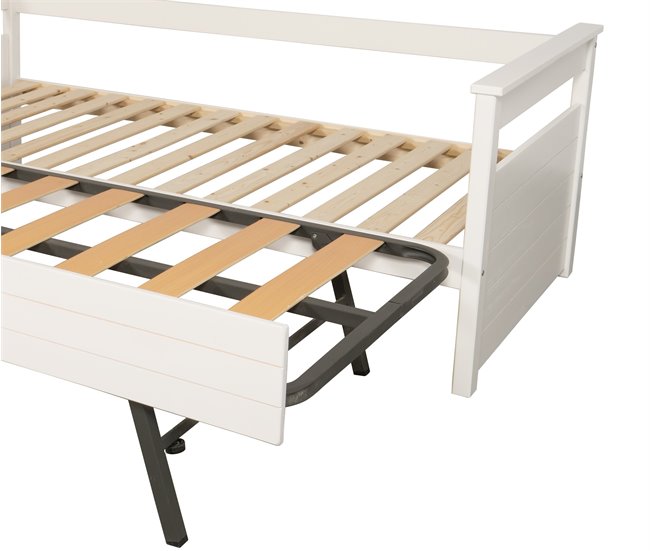 Cama nido 90x190 con somier DUPLEX Blanco