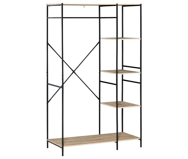 Perchero de Ropa Metal, Melamina de Madera HOMCOM Marron
