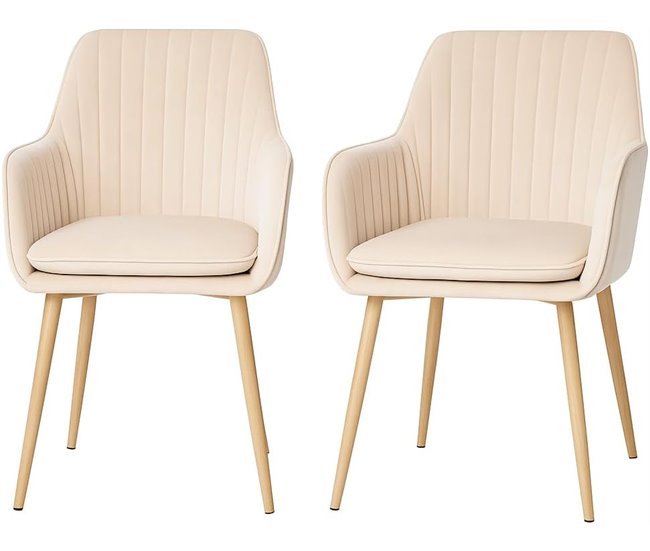 DUPI Sillón de Comedor JAVEA | Pack 2 Unidades Beige