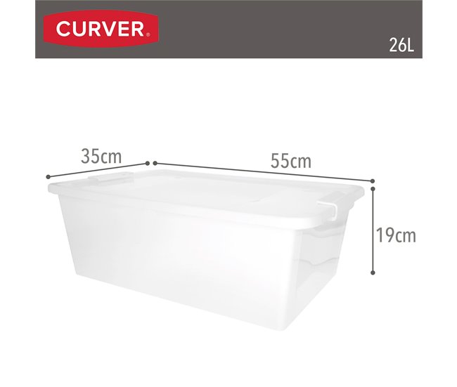 Curver Caja de almacenaje con tapa Bi-Box 26L Blanco