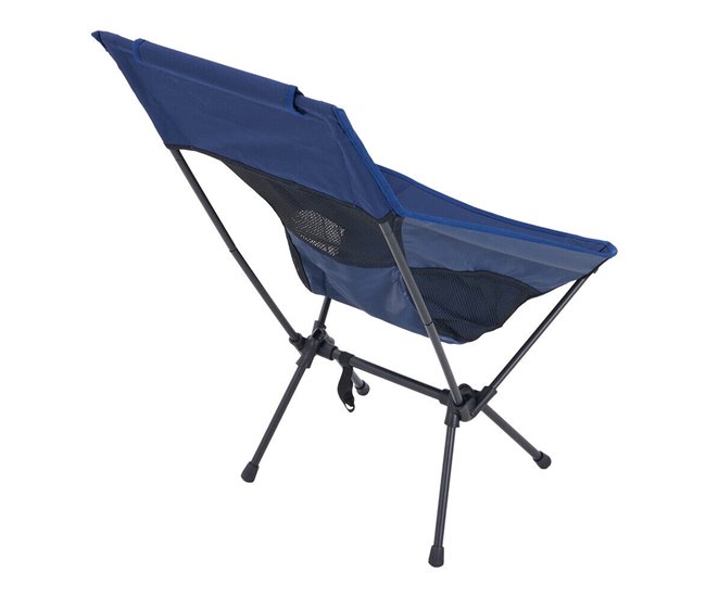 2 Sillas Plegables Camping Ligera con Respaldo Alto Azul Marino
