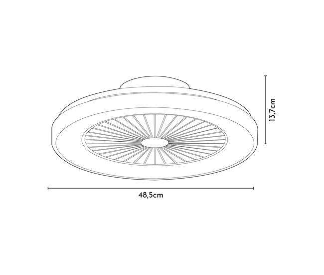Ventilador techo CALIX retractil led motor DC Negro