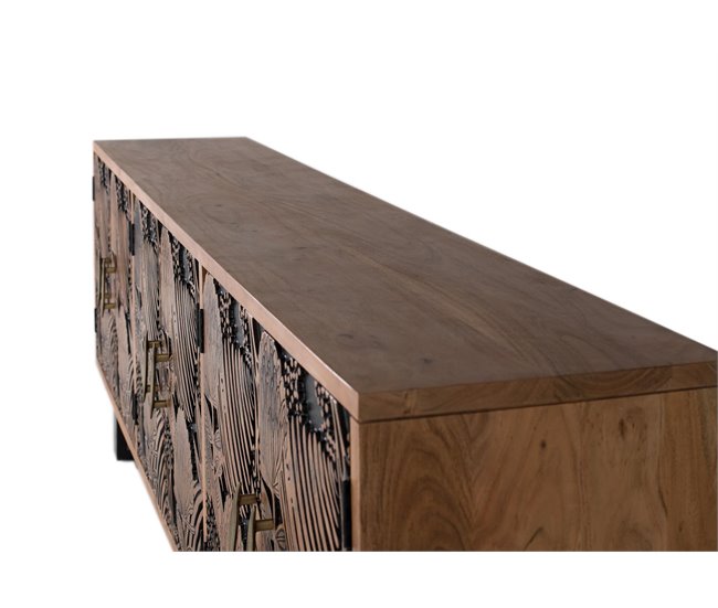 Aparador con  puertas de madera de acacia natural  .GINER Y COLOMER Marron