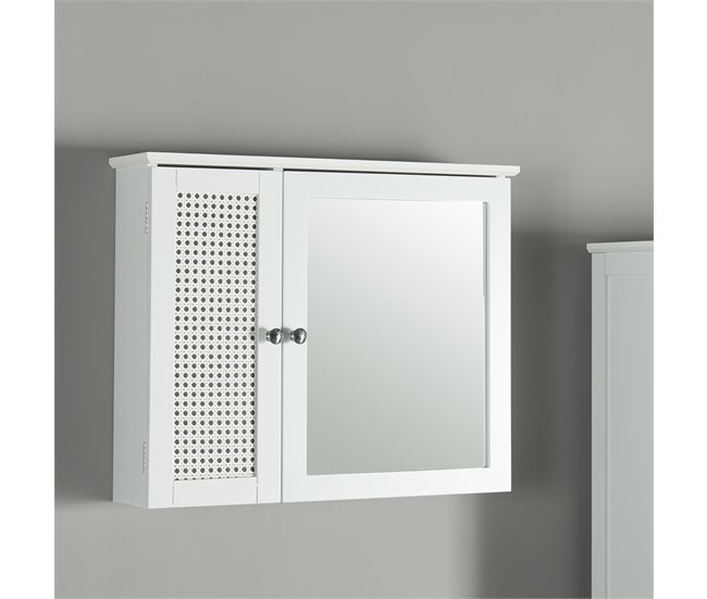 Armario pared con espejo Karlsøy MDF PVC Blanco