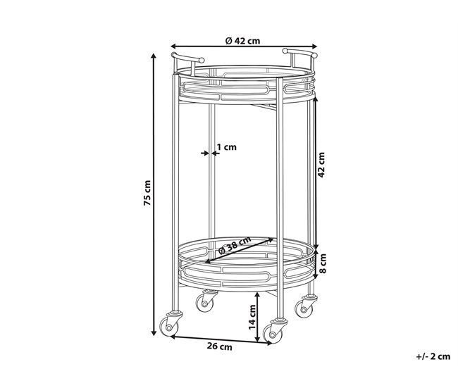 Beliani Carrito de cocina FARLEY Dorado