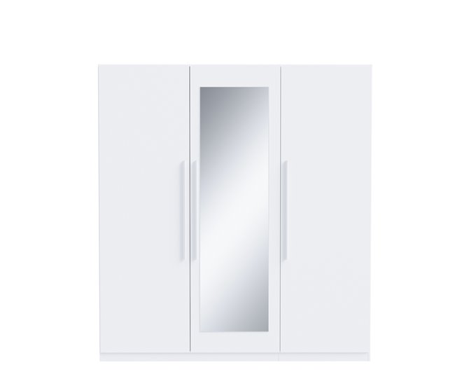 Armario HELEN puertas batientes 2 espejos 227x212cm Blanco