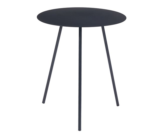Mesa auxiliar Sula redonda 3 patas metal [en.casa] 40x40 Negro
